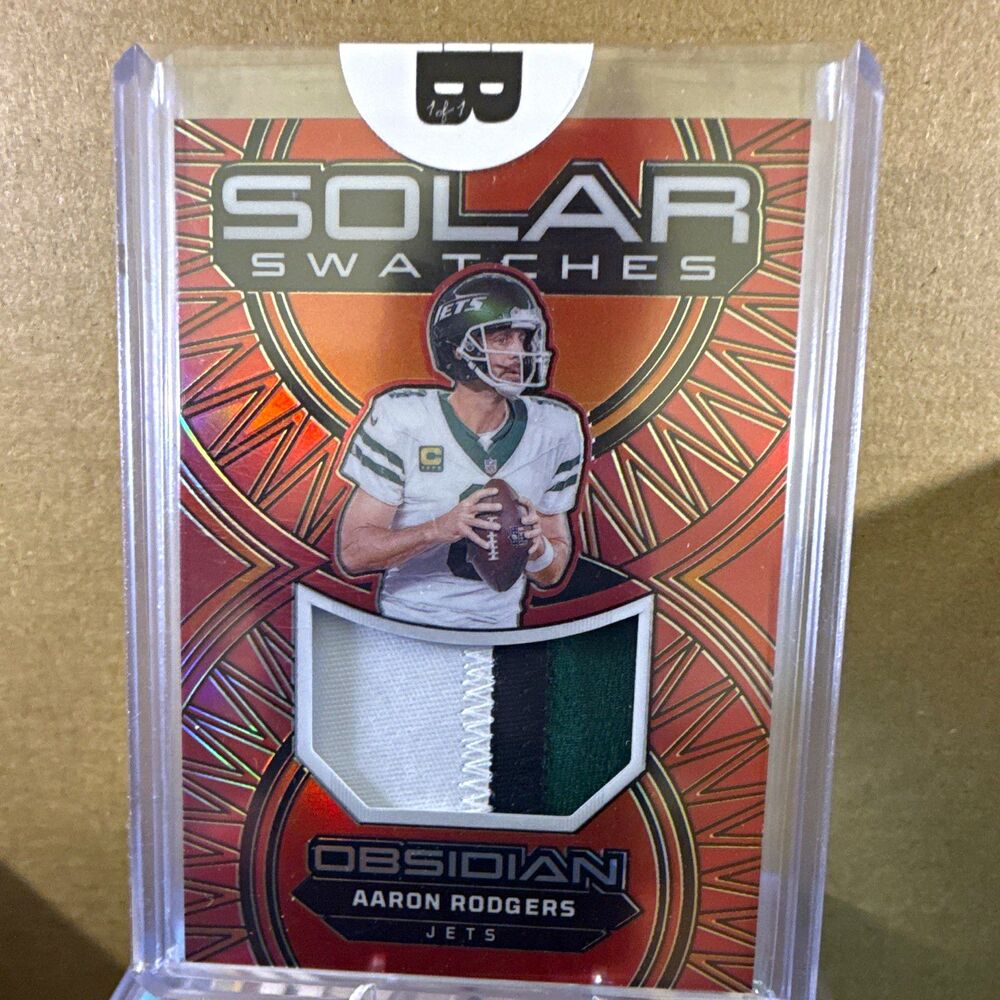 2024 Panini Obsidian Solar Swatches Aaron Rodgers Jets Red SS-ARS /75 MEM